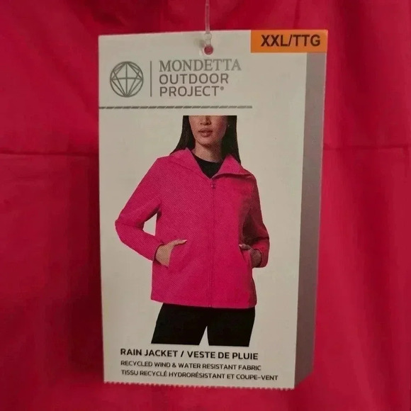 Women's Pink Packable Rain Jacket - Picture 7 of 14